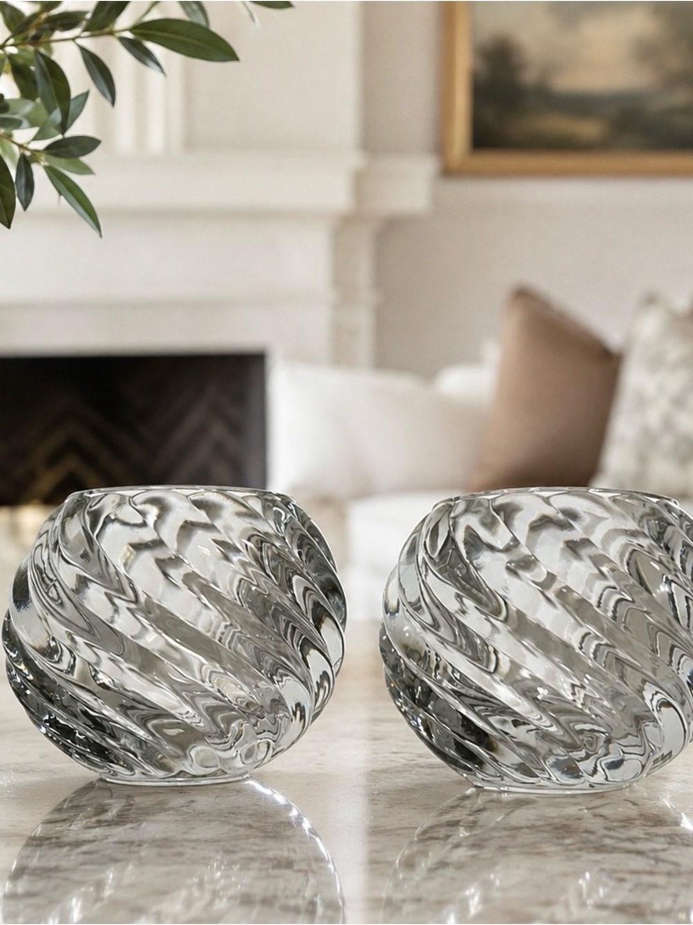 Vintage PartyLite Illusions Votive Holders - Clear Crystal Home Accents